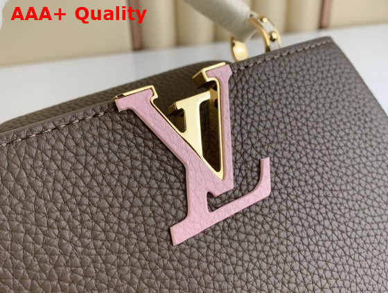 Louis Vuitton Capucines Mini Smokey Brown Green Creme Pink Taurillon Leather Replica