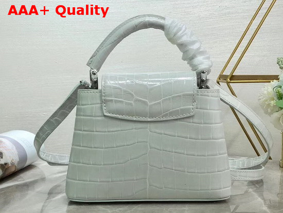 Louis Vuitton Capucines Mini White Crocodilian Brillant Leather Replica