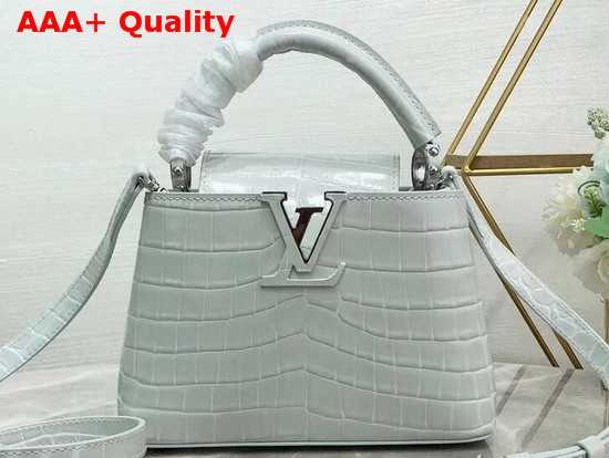 Louis Vuitton Capucines Mini White Crocodilian Brillant Leather Replica