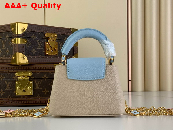 Louis Vuitton Capucines Nano Handbag Quartz Pink and Sky Blue Taurillon Leather M23952 Replica