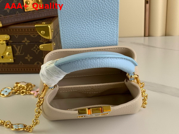 Louis Vuitton Capucines Nano Handbag Quartz Pink and Sky Blue Taurillon Leather M23952 Replica