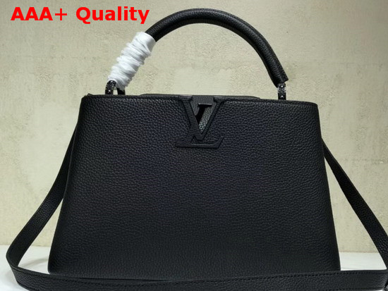 Louis Vuitton Capucines PM Black Taurillon Leather Ruthenium Hardware Replica