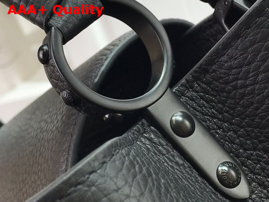 Louis Vuitton Capucines PM Handbag Black Taurillon Leather with Black Matte Hardware Replica