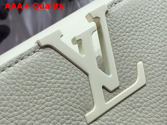 Louis Vuitton Capucines PM Handbag in White Taurillon Leather with White Matte Hardware Replica