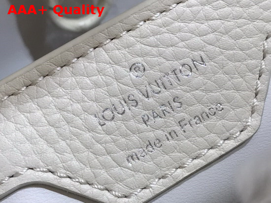 Louis Vuitton Capucines PM Handbag in White Taurillon Leather with White Matte Hardware Replica