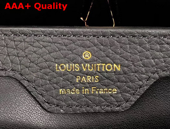 Louis Vuitton Capucines PM Handbag with Braided Handle Black and White Taurillon Leather M55083 Replica