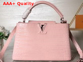 Louis Vuitton Capucines PM Rose Tourmaline Crocodilian Brillant Leather N94260 Replica