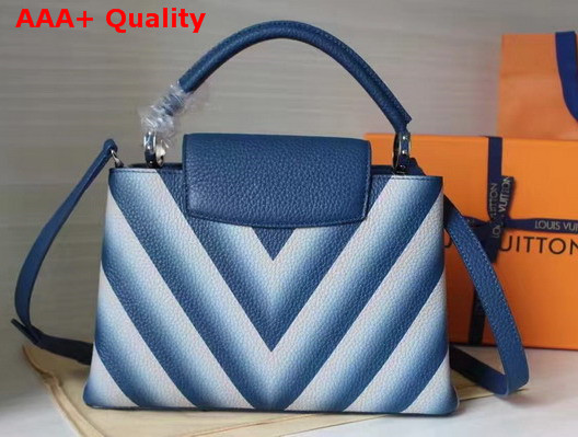 Louis Vuitton Capucines PM Taurillon Leather Pure Silhouette Blue and White Replica