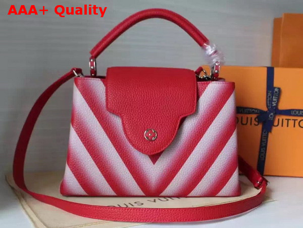 Louis Vuitton Capucines PM Taurillon Leather Pure Silhouette Red and White Replica