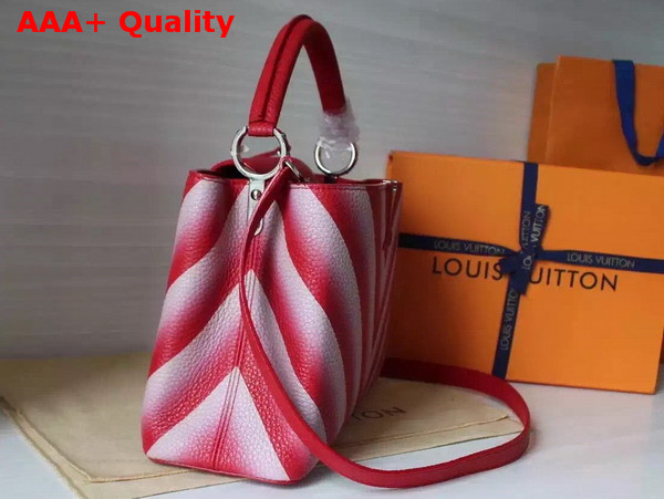 Louis Vuitton Capucines PM Taurillon Leather Pure Silhouette Red and White Replica