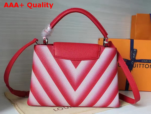 Louis Vuitton Capucines PM Taurillon Leather Pure Silhouette Red and White Replica