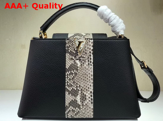 Louis Vuitton Capucines PM Taurillon Skin and Python Leather Black N94566 Replica