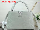 Louis Vuitton Capucines PM White Crocodilian Brillant Leather Replica