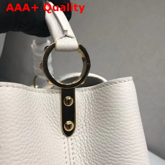 Louis Vuitton Capucines PM White Taurillon Leather Replica