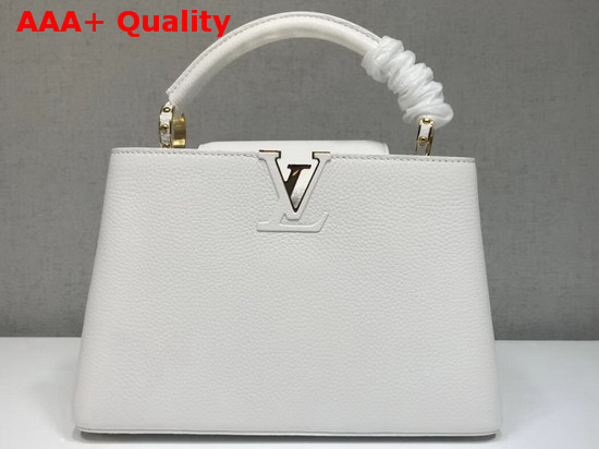 Louis Vuitton Capucines PM White Taurillon Leather Replica