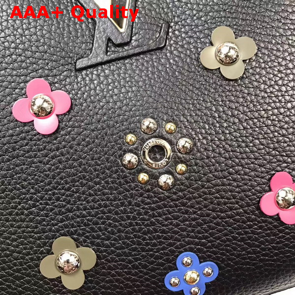 Louis Vuitton Capucines PM in Black Taurillon Leather with Mechanical Flowers M54311 Replica