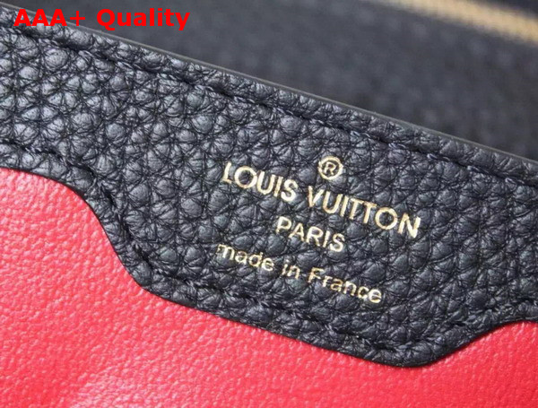 Louis Vuitton Capucines PM in Black with Taurillon Caviar Leather Trim Replica