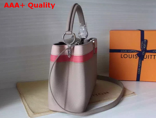 Louis Vuitton Capucines PM in Grey with Taurillon Caviar Leather Trim Replica