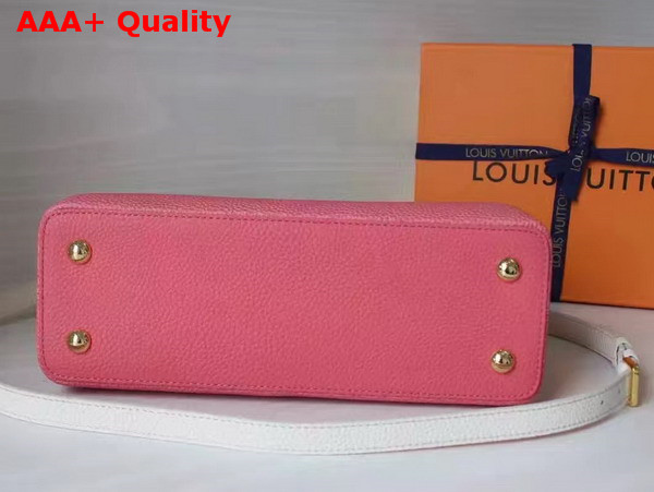 Louis Vuitton Capucines PM in White Taurillon Leather with Pink Gradient Color Effect Replica