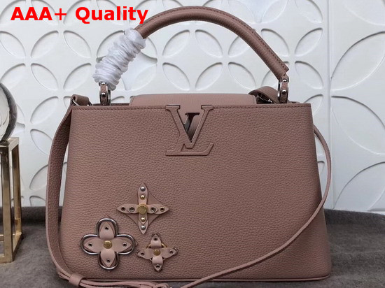 Louis Vuitton Capucines PM with Leather Flowers in Pink Replica