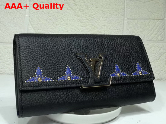 Louis Vuitton Capucines Wallet Noir Taurillon Leather Replica