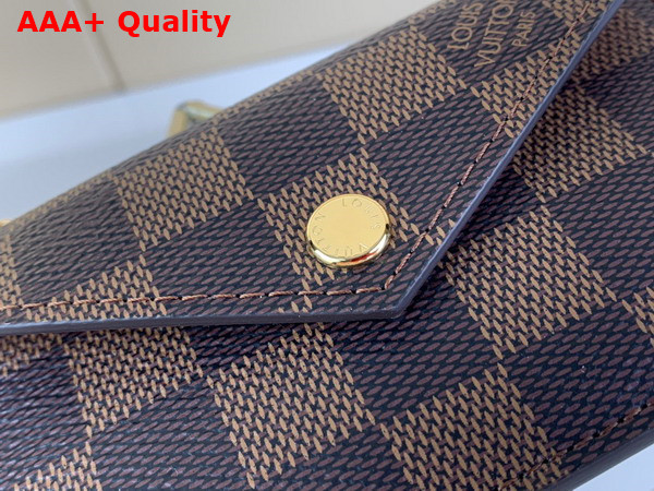 Louis Vuitton Card Holder Recto Verso Rose Ballerine Damier Ebene Canvas N60405 Replica