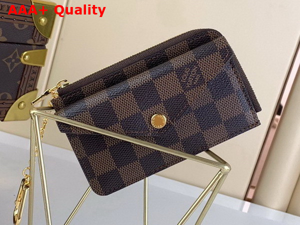 Louis Vuitton Card Holder Recto Verso Rose Ballerine Damier Ebene Canvas N60405 Replica