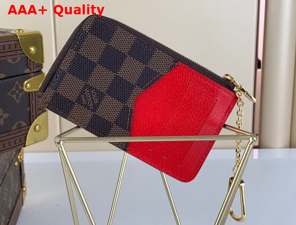 Louis Vuitton Card Holder Recto Verso Rouge Damier Ebene Canvas N60406 Replica