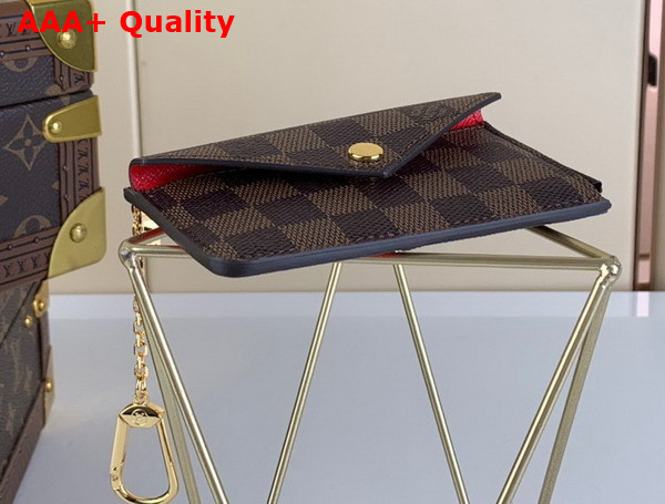 Louis Vuitton Card Holder Recto Verso Rouge Damier Ebene Canvas N60406 Replica