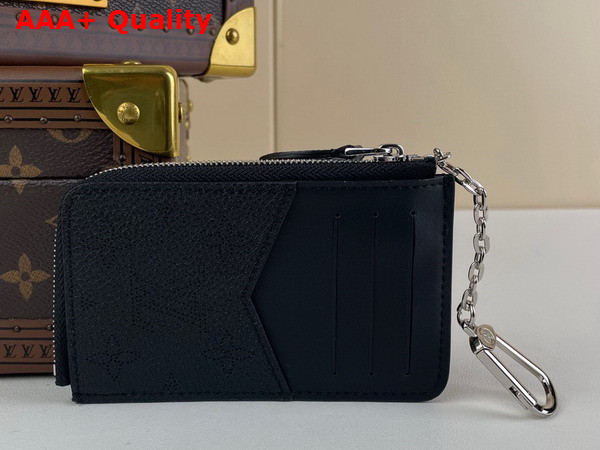 Louis Vuitton Card Holder Recto Verso in Black Mahina Perforated Calf Leather Replica