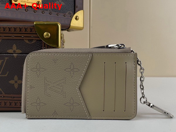 Louis Vuitton Card Holder Recto Verso in Galet Gray Mahina Perforated Calf Leather M81287 Replica