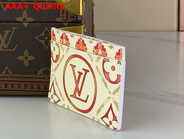 Louis Vuitton Card Holder in Coral Monogram Tiles Coated Canvas M83625 Replica