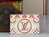 Louis Vuitton Card Holder in Coral Monogram Tiles Coated Canvas M83625 Replica