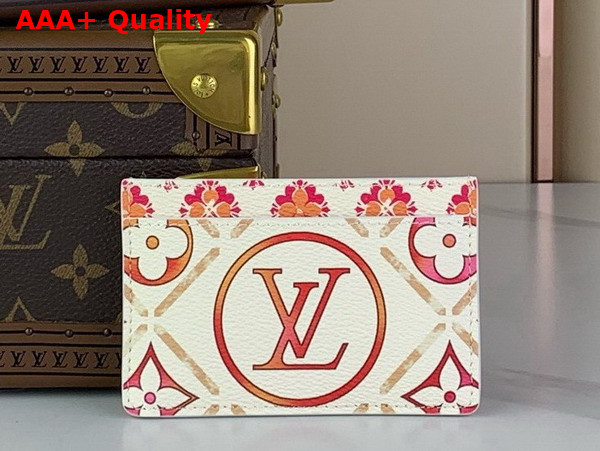 Louis Vuitton Card Holder in Coral Monogram Tiles Coated Canvas M83625 Replica