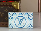 Louis Vuitton Card Holder in Lagoon Blue Monogram Tiles Coated Canvas M83625 Replica