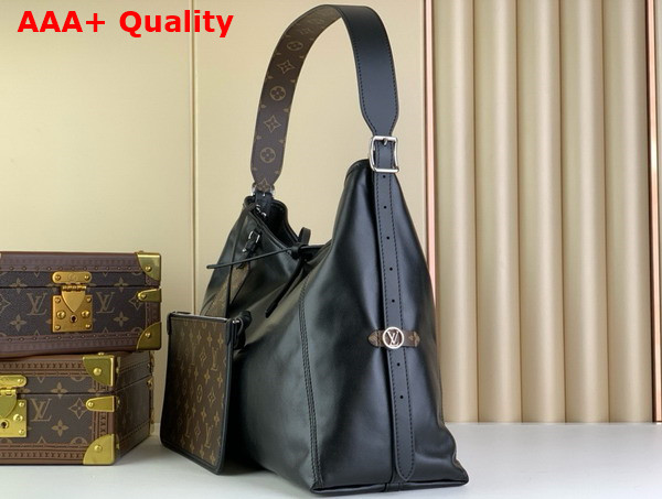 Louis Vuitton Carryall Dark MM Handbag in Black Lambskin M25143 Replica