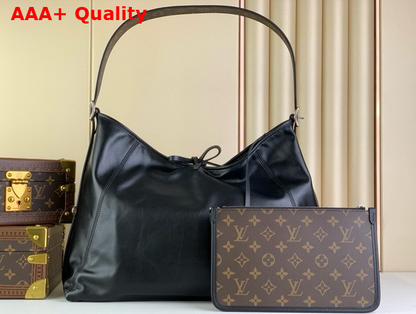 Louis Vuitton Carryall Dark MM Handbag in Black Lambskin M25143 Replica