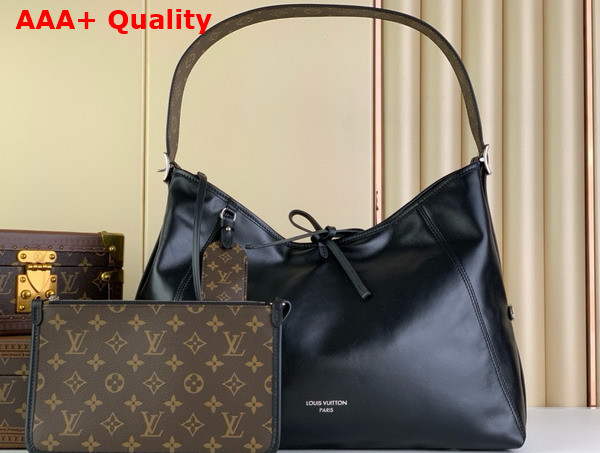 Louis Vuitton Carryall Dark MM Handbag in Black Lambskin M25143 Replica