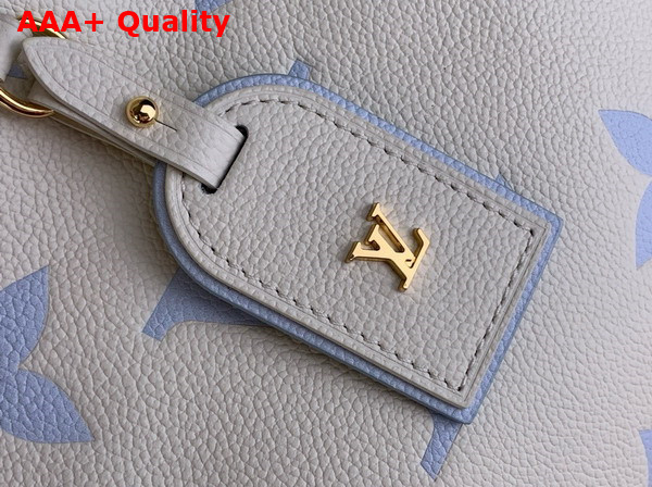 Louis Vuitton Carryall PM Bag Latte Candy Blue Bicolor Monogram Empreinte Leather Replica