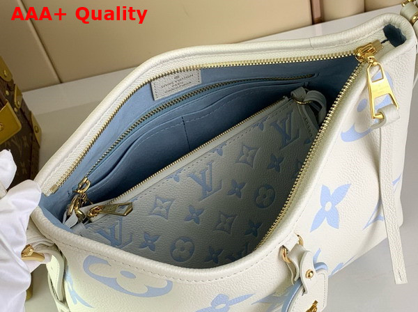 Louis Vuitton Carryall PM Bag Latte Candy Blue Bicolor Monogram Empreinte Leather Replica