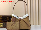 Louis Vuitton Carryall PM Beige Mahina Suede Adorned with Monogram Perforations M11843 Replica