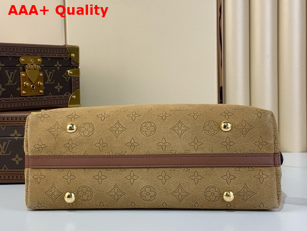 Louis Vuitton Carryall PM Beige Mahina Suede Adorned with Monogram Perforations M11843 Replica