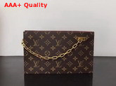 Louis Vuitton Chain Clutch in Monogram Canvas and Natural Leather M55656 Replica