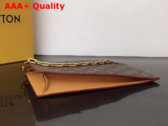 Louis Vuitton Chain Clutch in Monogram Canvas and Natural Leather M55656 Replica