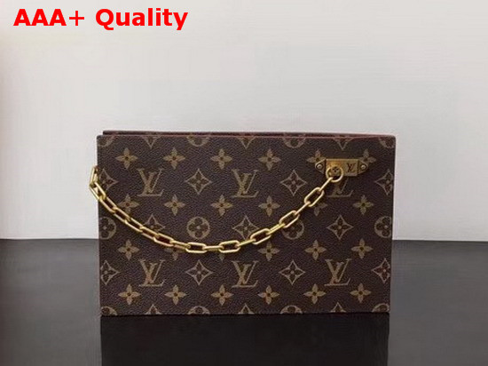 Louis Vuitton Chain Clutch in Monogram Canvas and Natural Leather M55656 Replica