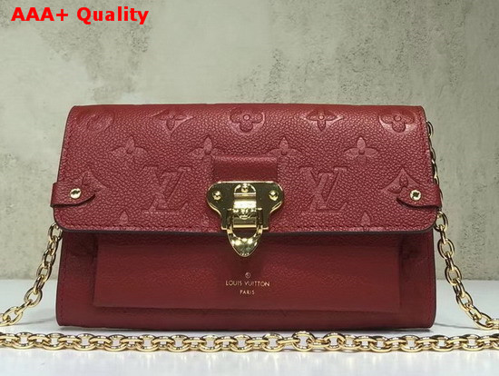 Louis Vuitton Chain Wallet Red Monogram Empreinte Embossed Cowhide Leather Replica