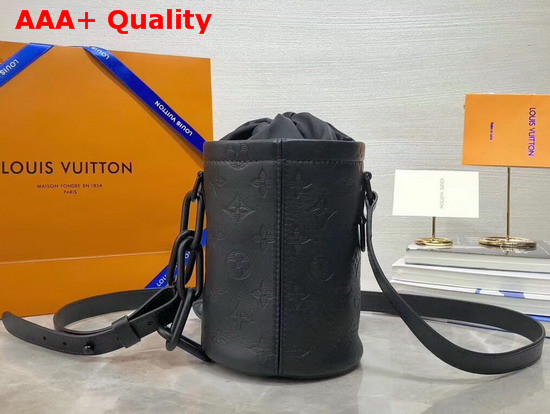 Louis Vuitton Chalk Nano Bag Monogram Shadow Calf Leather and Black Hardware M44628 Replica