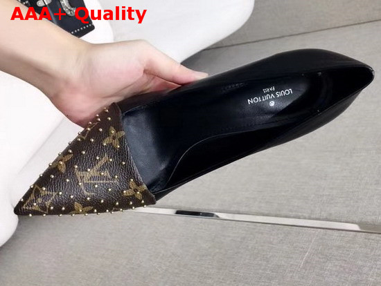 Louis Vuitton Cherie Pump Black Calf Leather and Patent Monogram Canvas 1A4DGE Replica