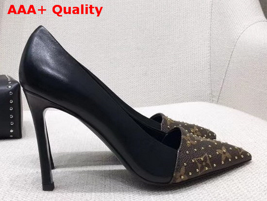 Louis Vuitton Cherie Pump Black Calf Leather and Patent Monogram Canvas 1A4DGE Replica