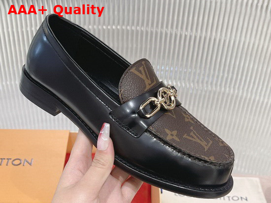 Louis Vuitton Chess Flat Loafer Cacao Brown Glazed Calf Leather and Patent Monogram Canvas 1A9S2N Replica